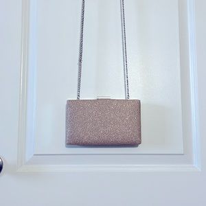Sparkly light pink clutch with strap from Banana Republic — brand new!